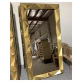 Large Mirror Gold-colored geometric frame,