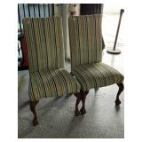 2-Multicolored high chairs w/carved legs, approx