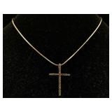 Sterling Silver Cross Necklace, Tw 9.7g, Sz 15in