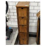 Bamboo side table w/4 drawers, approx 34in