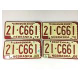 1966 & 1972 Matched Number Sets Nebraska License