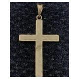 14K Gold Cross Pendant 1.2g - 1.25 in long