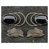 2 Sterling Silver Earrings, Tw 23.6g, Sz 1ï¿½in Tall