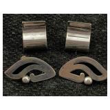 2 Sterling Silver Clip-on Earrings, Tw 23.3g