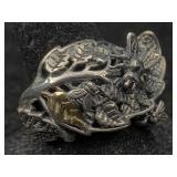 Sterling Silver & 18k Gold Bee Ring, Tw 12.8g, Sz