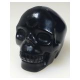 3in Black Obsidian Carved Stone Skull