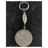 1922 Silver Peace Dollar Keychain