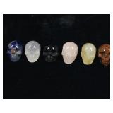 6- 1in Natural Carved Stone Skulls