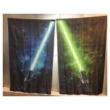 2 New Lightsaber Fabric Wall/Photo Backdrops,