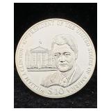2002 Liberia $10 Bill Clinton Presidential Coin By