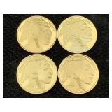 4 Gold-plated Replica Us Buffalo Coins
