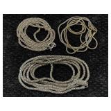 3 Sterling Silver Necklaces, Tw 17.5g, Sz 16in
