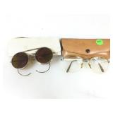 Vtg Round Wire Frame Dual Lens Flip Up Sunglasses