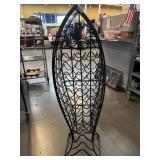 Metal fish shape wine rack for 24 bottles, approx