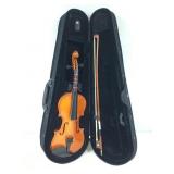 1/8 Size Violin In Case w/ Bow. Unknown Maker