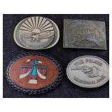 Metal & Leather Belt Buckles, See Photos