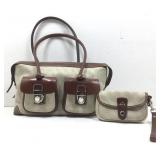 Dooney & Bourke Taupe Signature Canvas w/ Leather