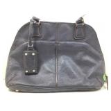 Tignanello Navy Blue Pebbled Leather Shoulder