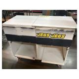 White garage rolling cabinet, approx 48in long