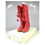 Mariah Carey Red Boots in Original Box. Sz 7 Good