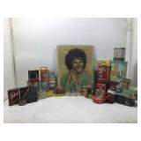 Vtg Tins, Boxes & Bottle Collection. Most Empty.