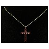 Sterling Silver Cross Necklace, Tw 6.7g, Sz 18in