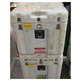 2 Hard Travel Plastic cases, approx 21x18x20in