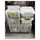 4 Hard travel plastic cases, approx 13x13x16in