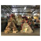 Variety of Collectible Porcelain Dolls.