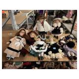 Porcelain Dolls. Tallest Approx of 17 inches.