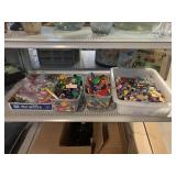 Containers of Legos and More.