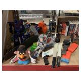 VHS tapes, back to the future, nerf guns, action