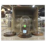 Wood and Glass Display Cloches.