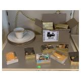 Assorted Glass Plates, Tea Cup, Ornaments, and