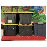 5 Storage Bins. Approx 26x17x14 inches.