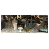 Assorted Glassware. Bottles, Mason Jars, Jugs &