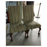 2-Multicolored high chairs w/carved legs, approx
