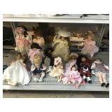 Assorted Collectors Dolls. Mostly Porcelain. See