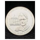 2002 Liberia $10 Bill Clinton Presidential Coin By