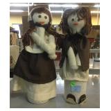 Vintage Hand Crafted Pilgrim Dolls. Approx 15