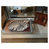 Gorham Turkey Platter and Wood Jewelry Armoire.