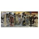 Variety of Collectible Porcelain Dolls.