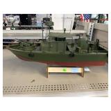 Military Boat with Stand Approx 22 Inches in