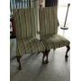 2-Multicolored high chairs w/carved legs, approx