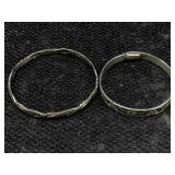 2 Sterling Silver Cuff / Bangle Bracelets, Tw 31g
