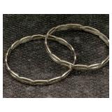 2 Sterling Silver Bangle Bracelets, Tw 33.4g, Sz