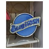 Blue Moon Lighted Advertising Window Sign.