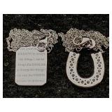 2 Sterling Silver Pendants W/necklace, Tw 8.4g, Sz