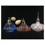 Glass Perfume Bottle & 2 Atomizers