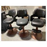 3 Barstools w/back & arms, approx 46in tall